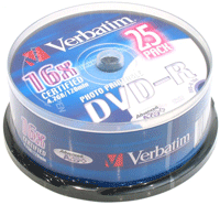 Диск DVD-R Verbatim 4,7 Gb, 16x, 25шт, на шпинделе